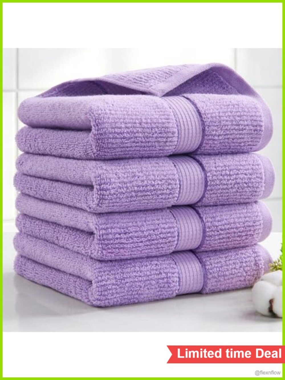 Bamboo Cotton Hand Towels 4 Pack 32x16 500GSM Quick Dry Soft